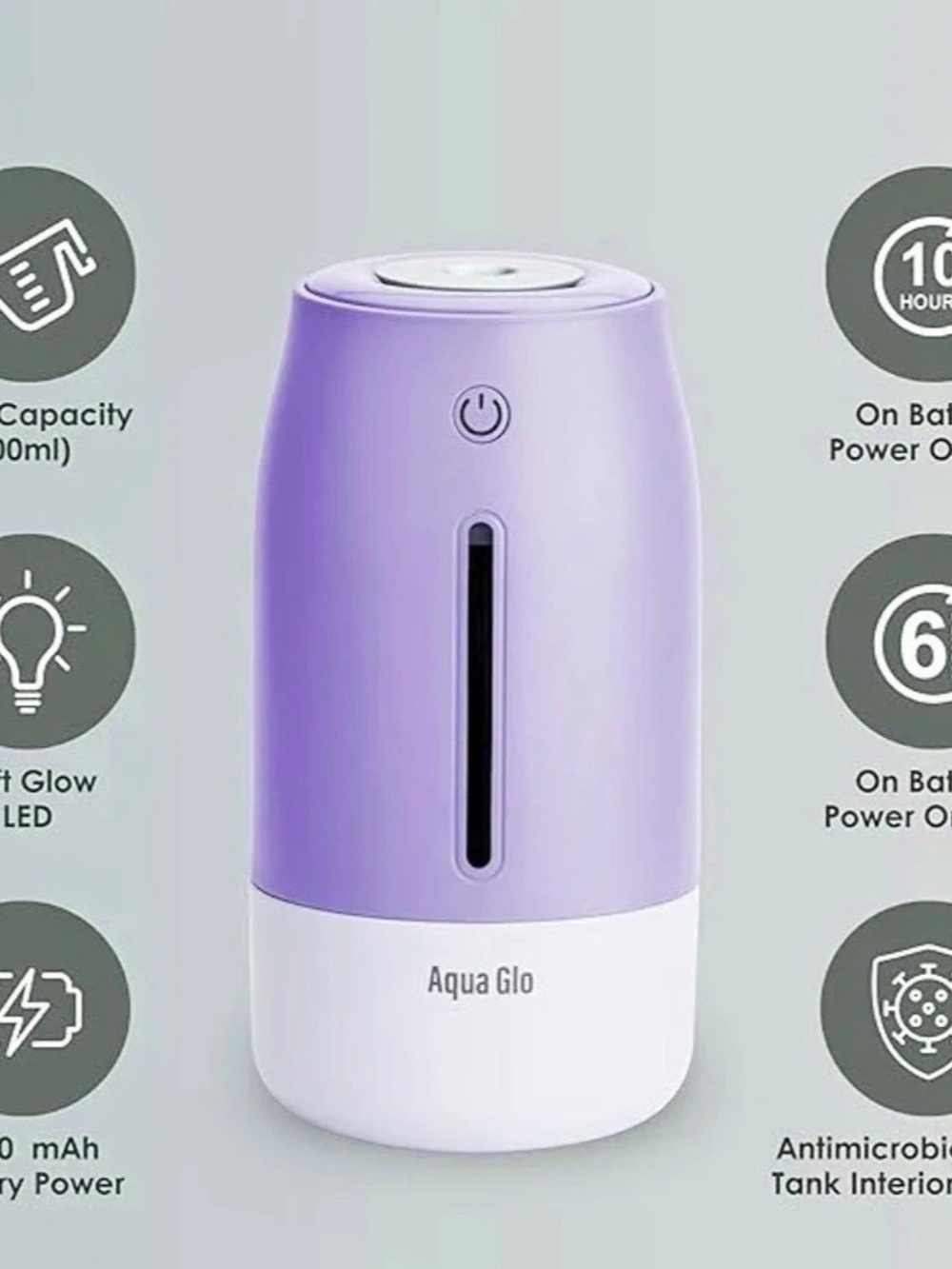 Aqua Glo Personal, Portable Humidifiers for Bedroom – Ultrasonic Cool Mist Humid